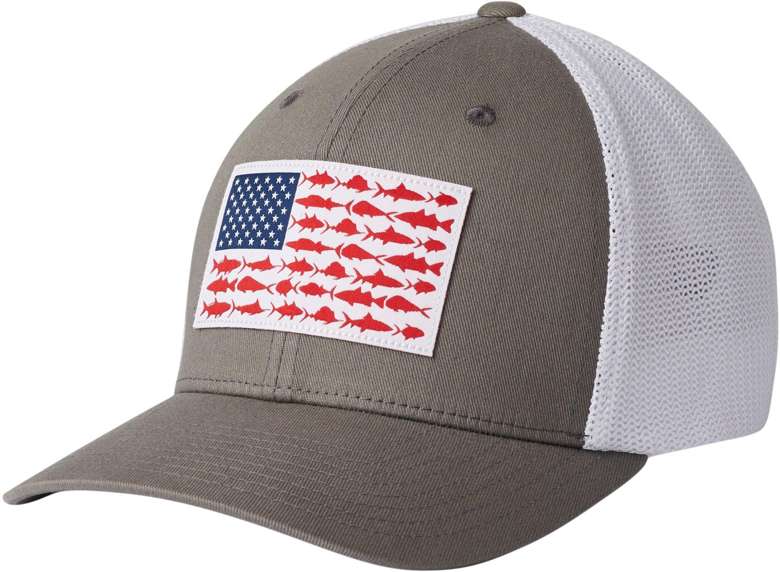 Columbia Mens PFG Mesh Fish Flag Flexfit Hat