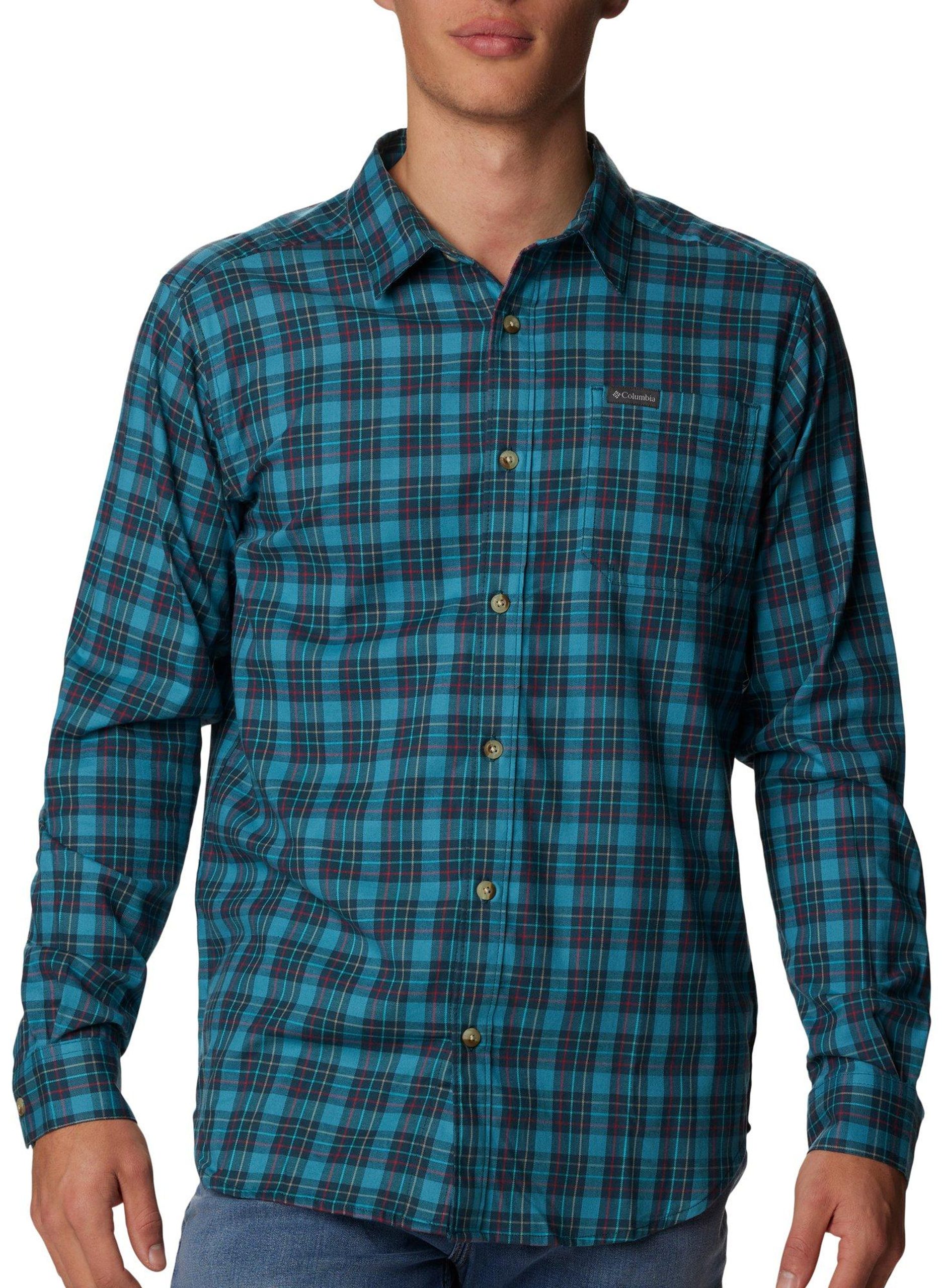 Mens Plaid Vapor Ridge III Long Sleeve Shirt