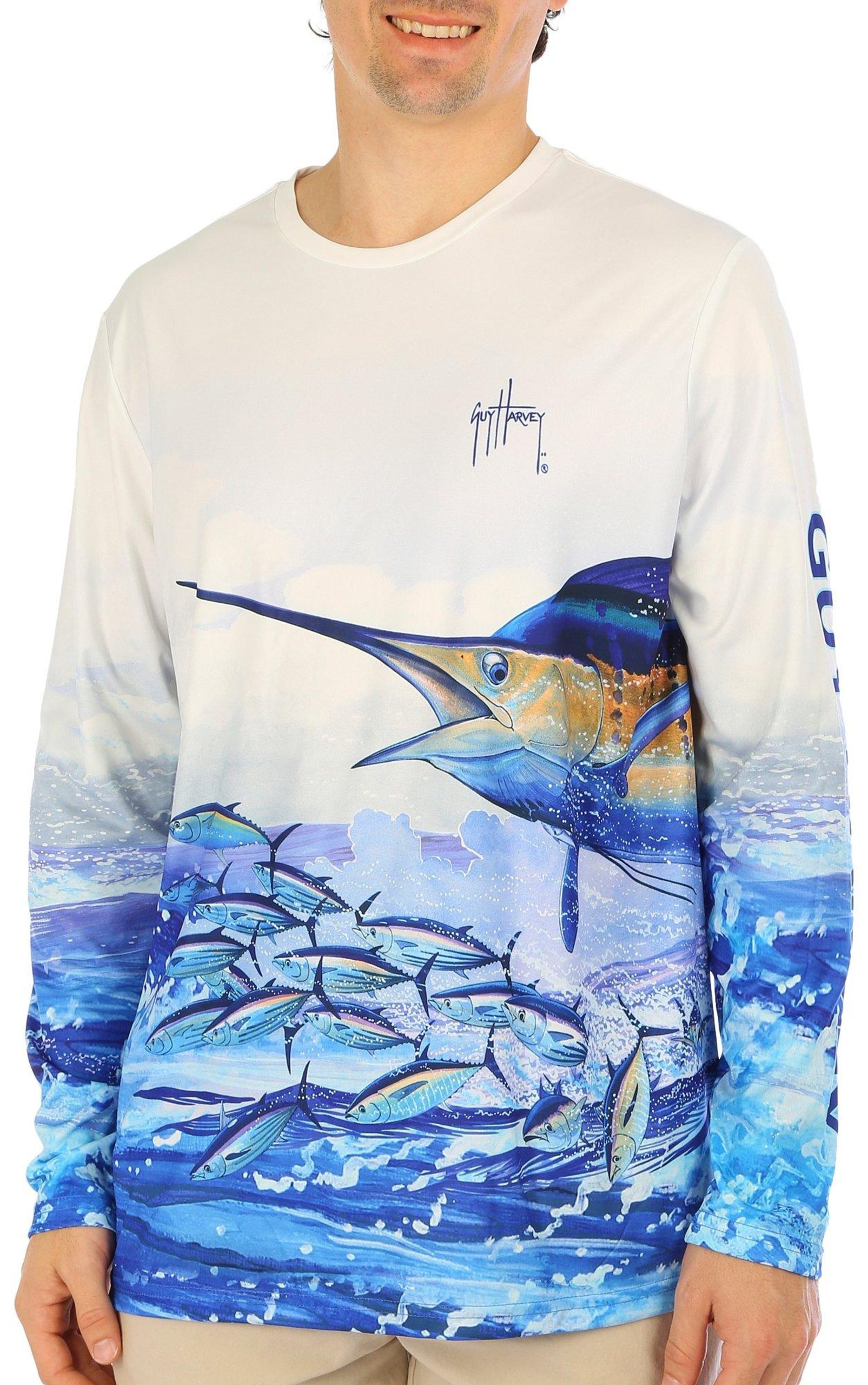 Mens Big Blue Tuna  Long Sleeve PerformanceT-Shirt