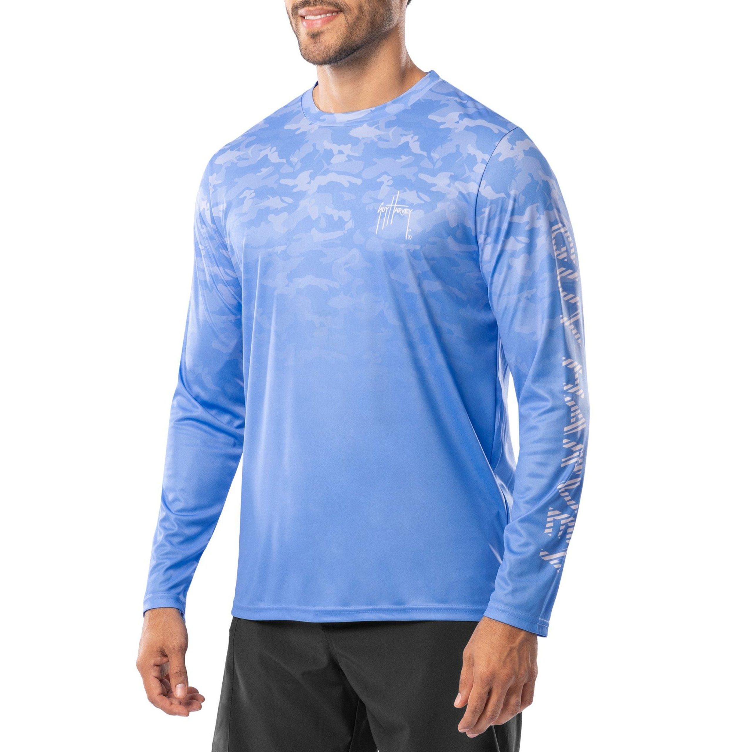 Guy Harvey Mens Long Sleeve Glass Camo Performance T-Shirt