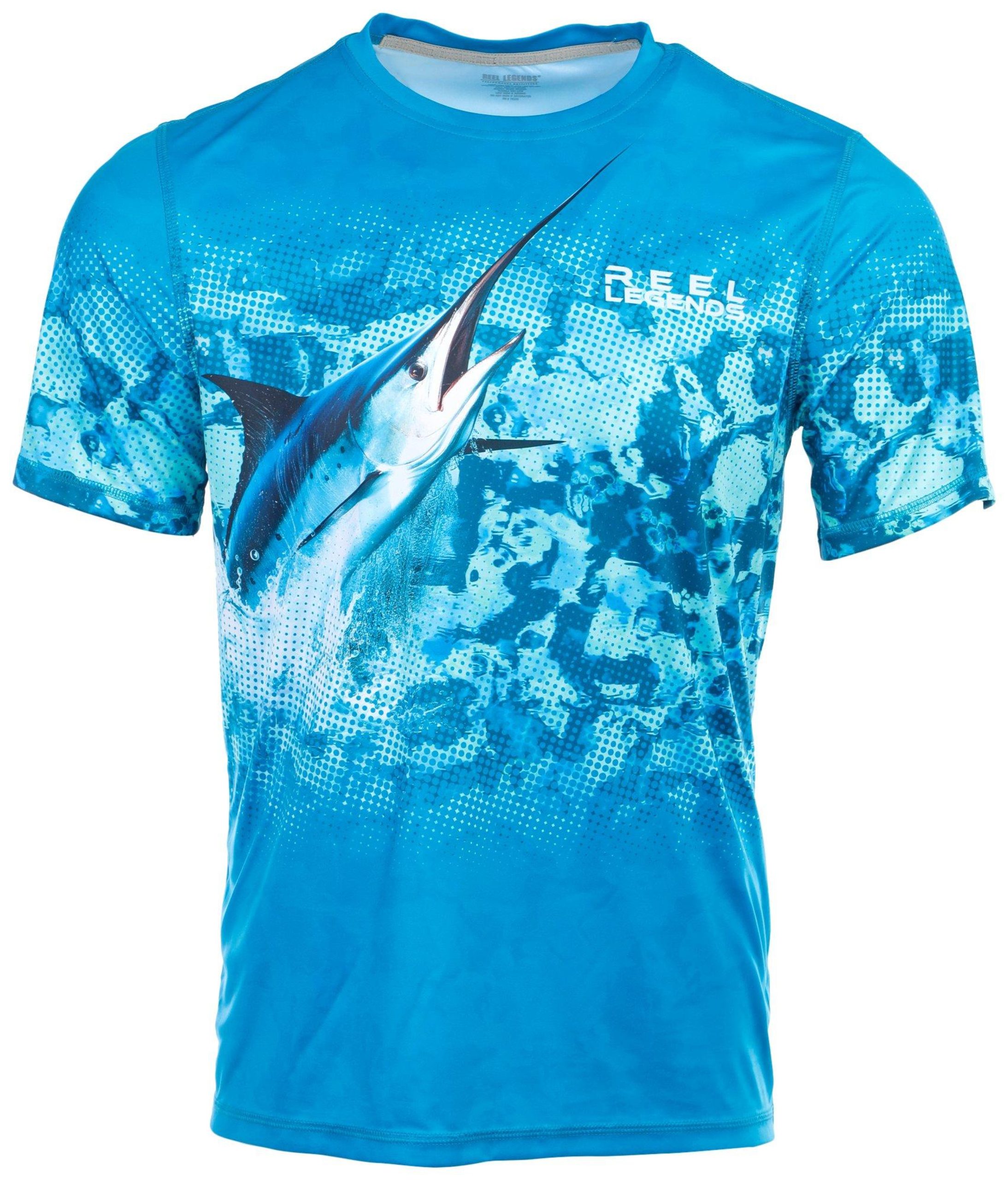 Reel Legends Mens Marlin Leap Reel-Tec Short Sleeve Top