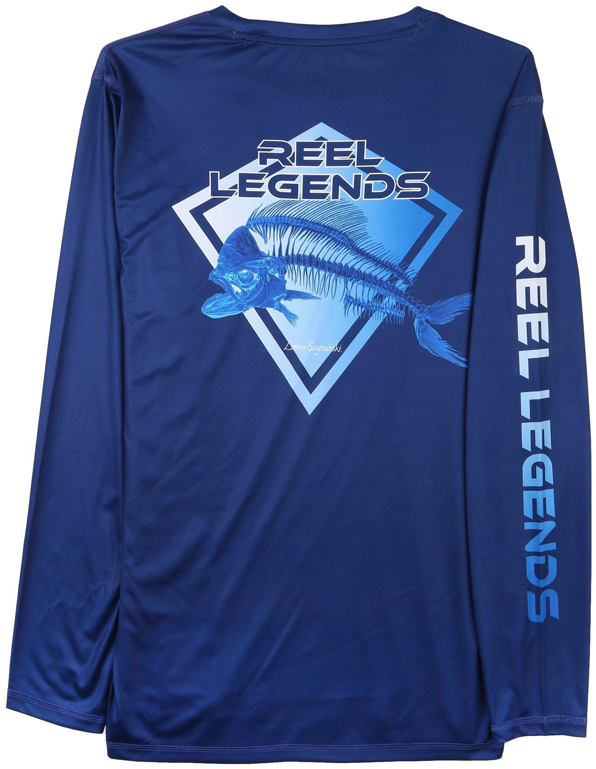 Reel Legends Mens Print Reel-Tec Long Sleeve Top