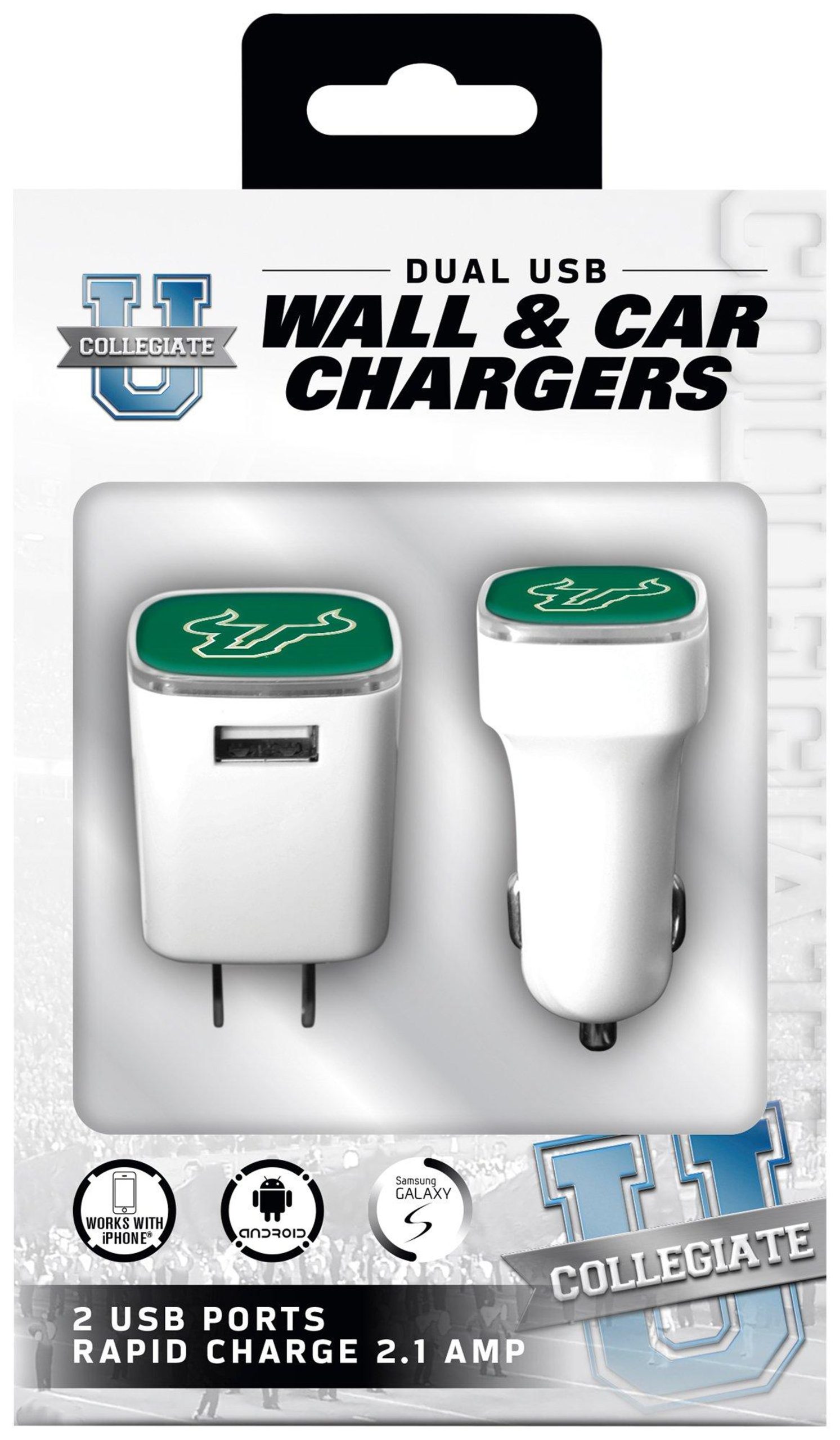 USF Bulls 2 Pk Wall and Car Chargers