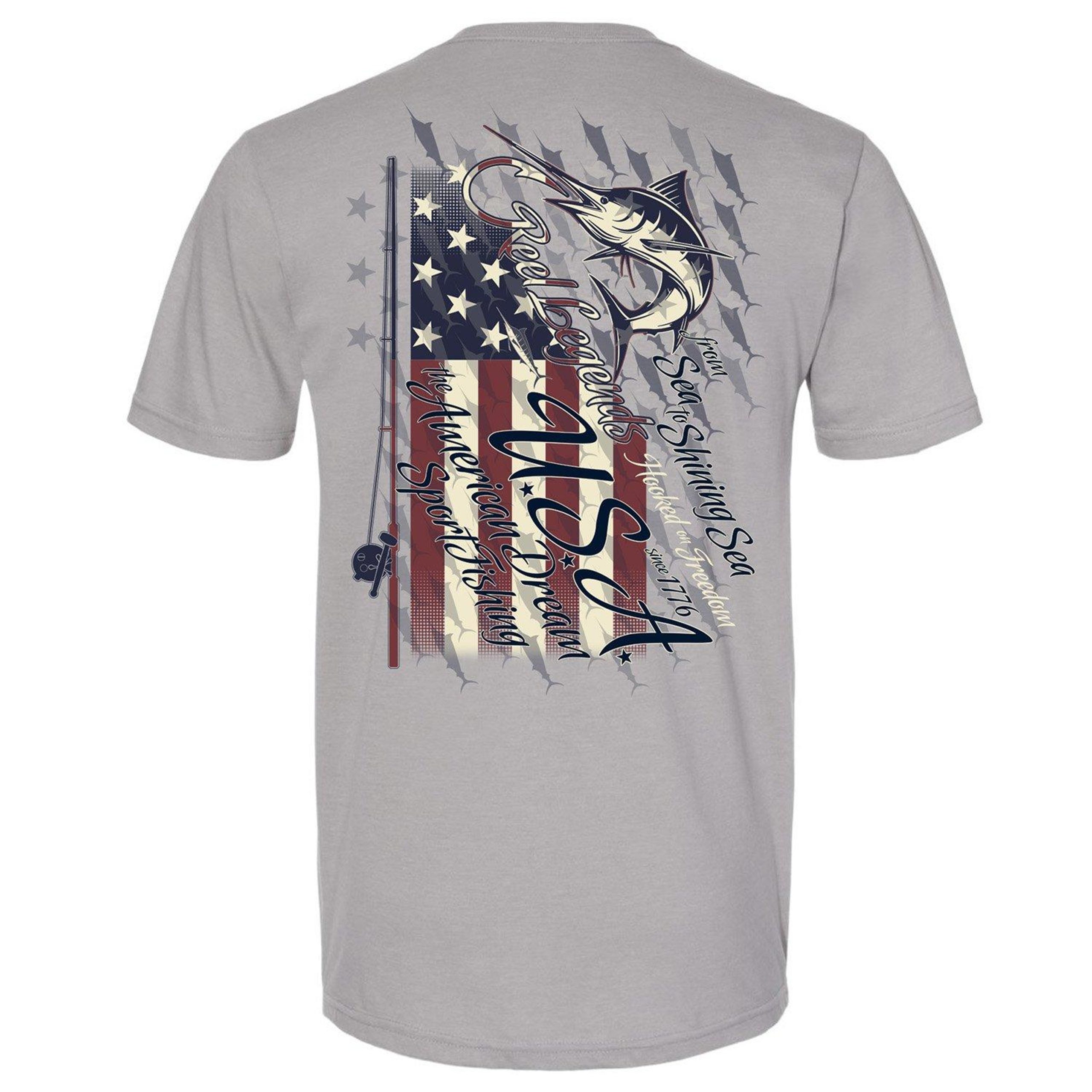 Reel Legends Mens Hooked On Freedom Short Sleeve T-Shirt