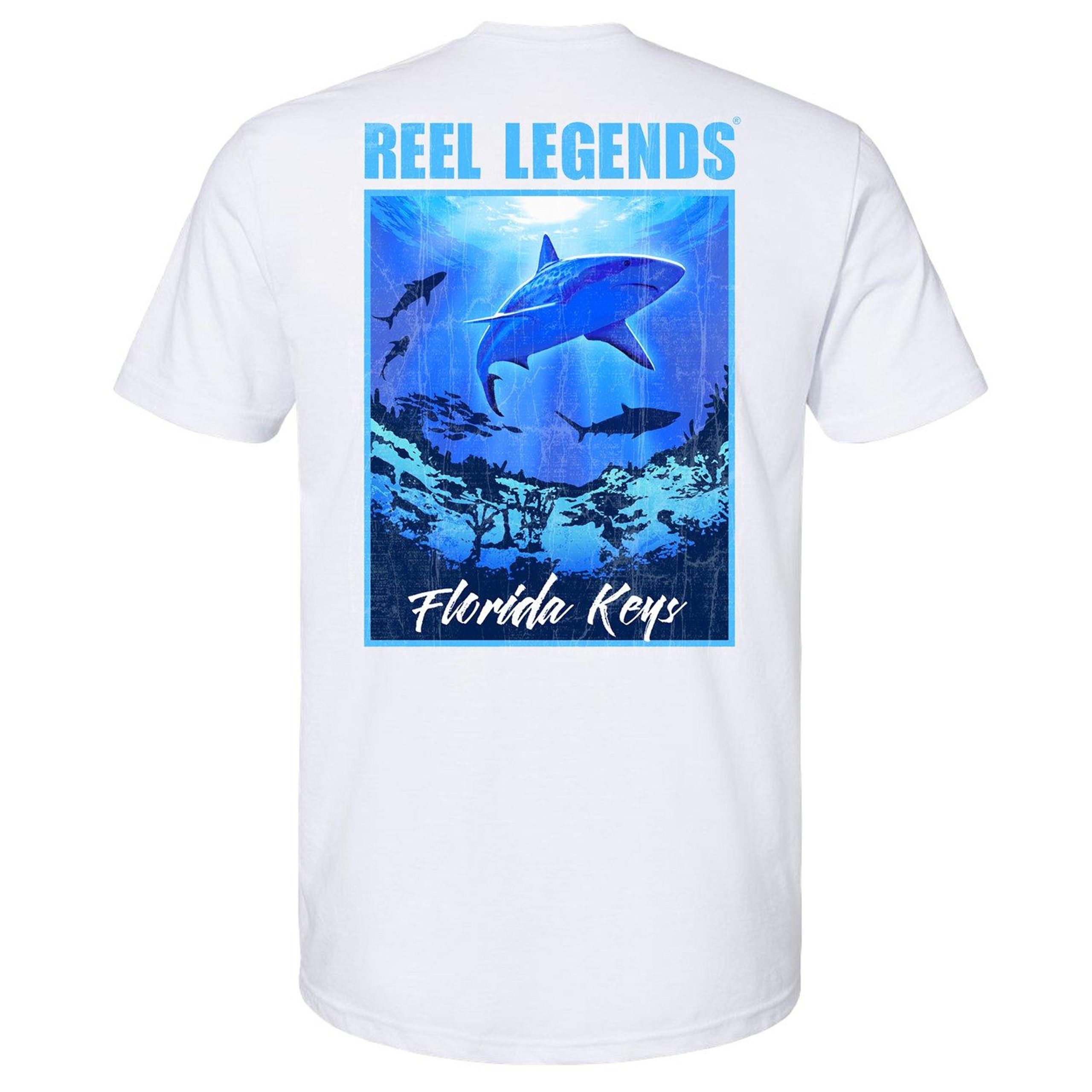 Reel Legends Mens Vintage Poster Shark Short Sleeve T-Shirt