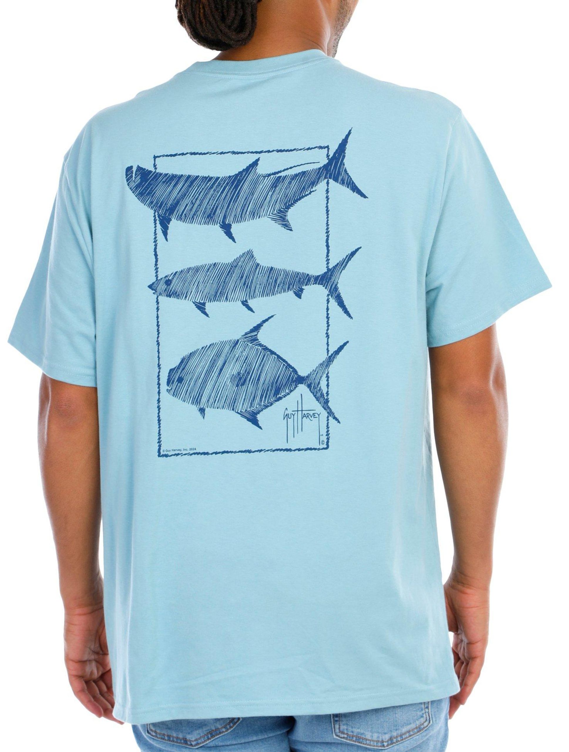 Guy Harvey Mens Print Pocket Short Sleeve T-Shirt