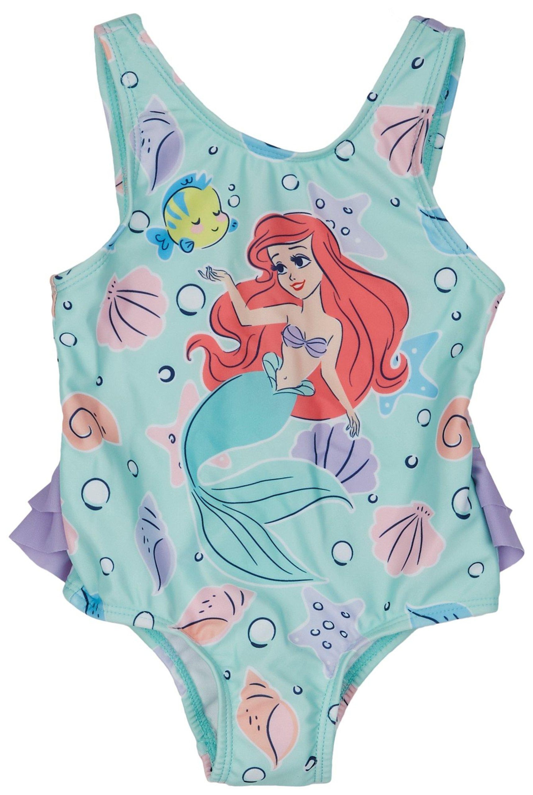 Disney Baby Girls 1 Pc. Coastal Print Ariel Swimsuit