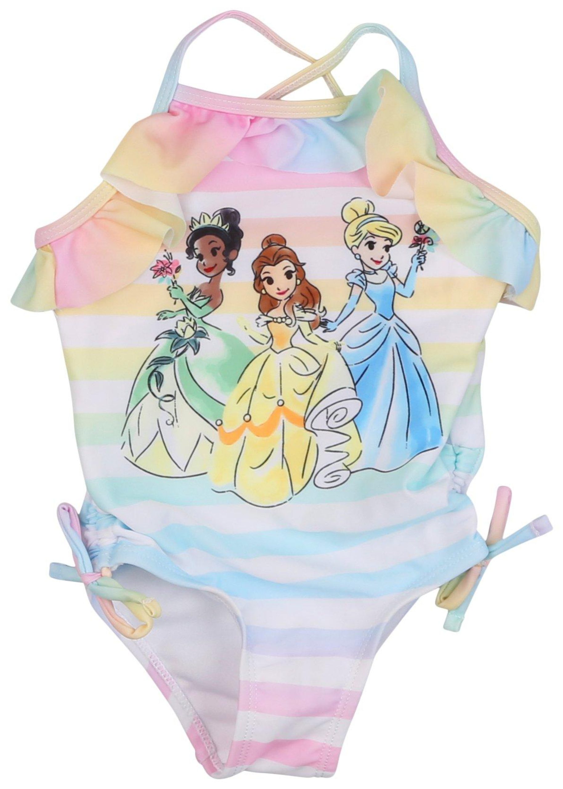 Disney Princess Baby Girls Striped One-Piece Swimsuit