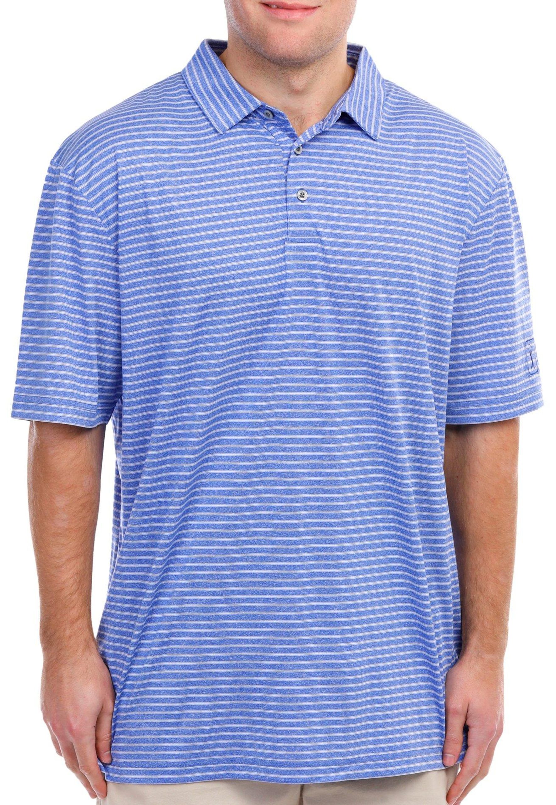 PGA TOUR Mens Feeder Stripe Short Sleeve Golf Polo Top