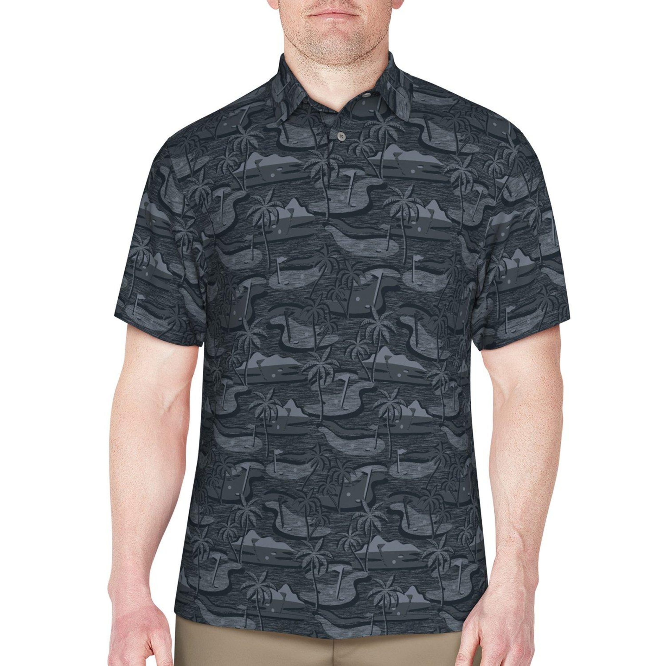 PGA TOUR Mens Freeform Golf Print Polo