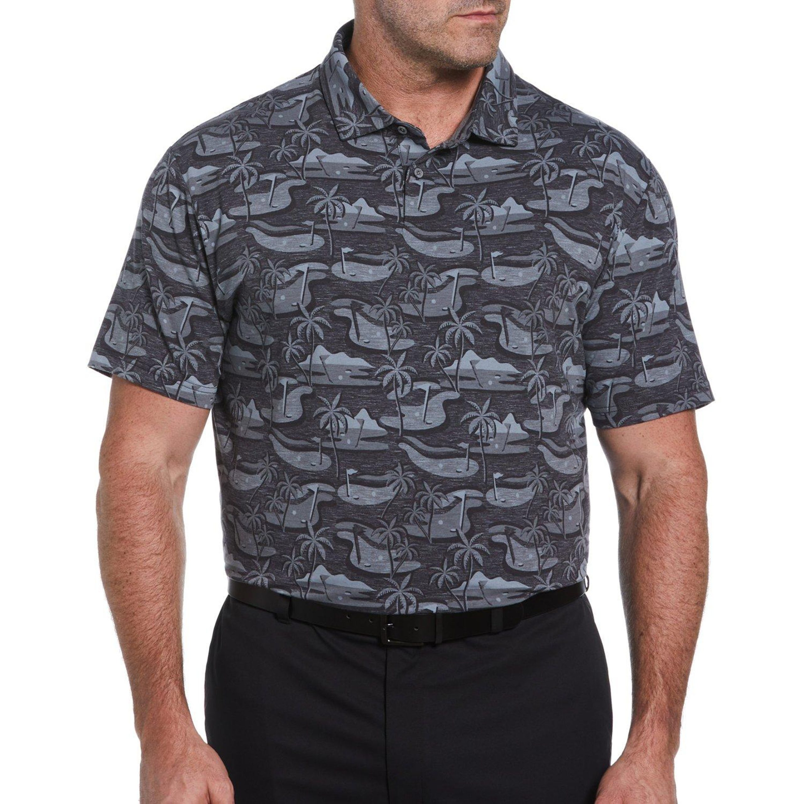 PGA TOUR Mens Big & Tall Freeform Golf Print Polo