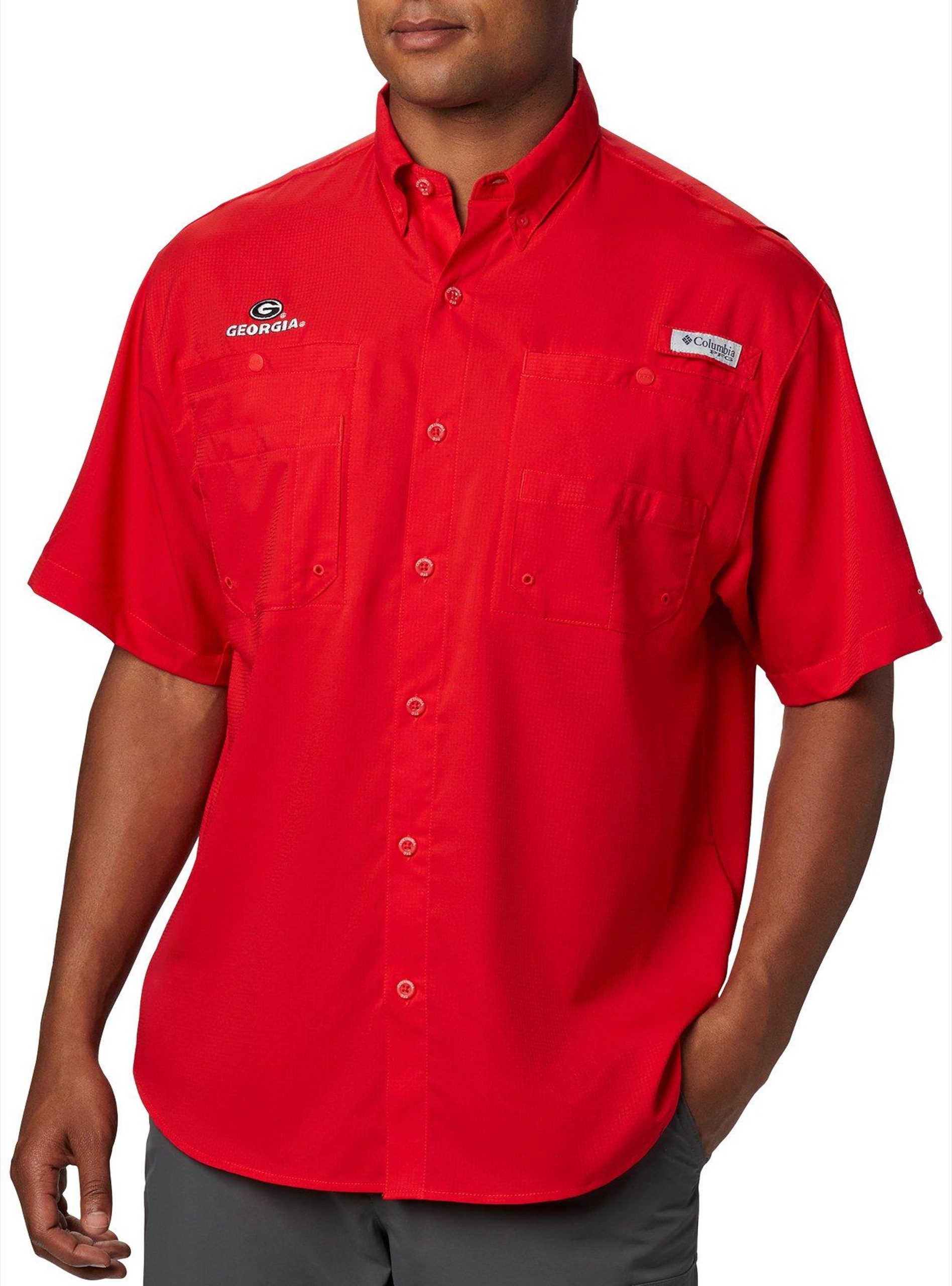 Mens Bulldogs Tamiami Buttoned Short Sleeve Shirt