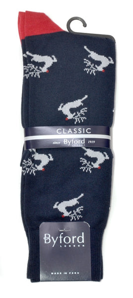 Byford Peruvian Cotton Rudolf Socks/Navy #B3123-40