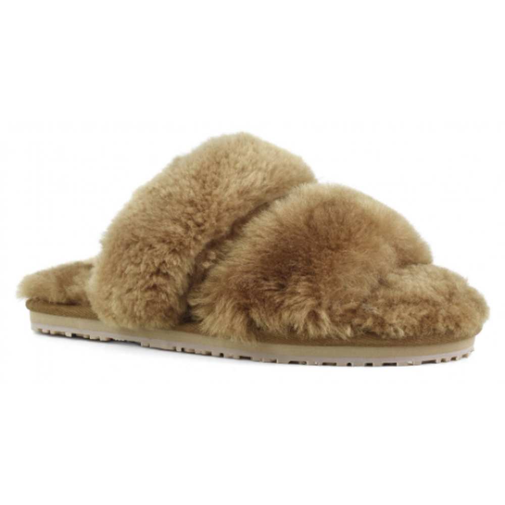 Two Stripe Sheepskin Fur Slipper